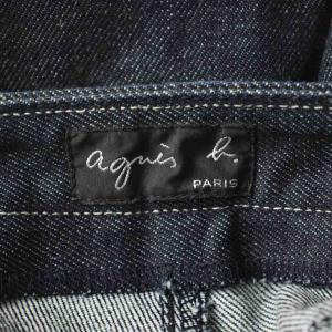 agnes b. スカート 40F インディゴ ロング丈 ボタンフロント フラップポケット /AP