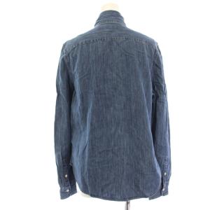 POLO RALPH LAUREN デニムシャツ ブラウス 長袖 リボン スモールポニー 8 青 ブルー 0200011589 /HN