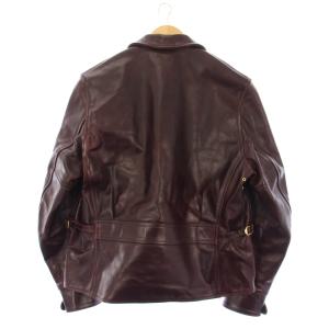 AEROLEATHER Halfbelt STF レザージャケット 40 ボルドー