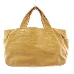 genten トートバッグ ハンドバッグ レザー ベージュ /KU