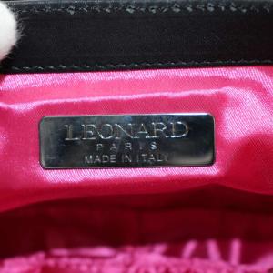 LEONARD ハンドバッグ ワンショルダーバッグ ベロア レザー ベージュ 黒 ブラック 0484463 /AN31