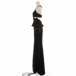 BCBGMAXAZRIA ワンピース ロング丈 0 黒 ブラック ノースリーブ レース /LP