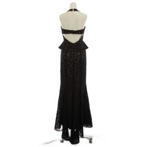 BCBGMAXAZRIA ワンピース ロング丈 0 黒 ブラック ノースリーブ レース /LP