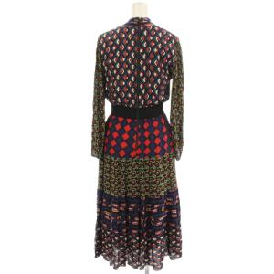 alice + olivia ワンピース ロング シャツワンピース 長袖 0 ネイビー 赤 /G