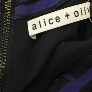 alice + olivia ワンピース ロング シャツワンピース 長袖 0 ネイビー 赤 /G