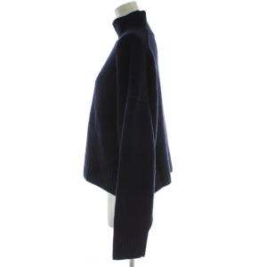 Theory 23AW ウール カシミヤ クロップドニット ハイネック セーター ニット S 紺 ネイビー 長袖 01-3301713