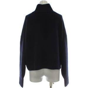 Theory 23AW ウール カシミヤ クロップドニット ハイネック セーター ニット S 紺 ネイビー 長袖 01-3301713