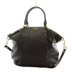 リンジーサッチェル ハンドバッグ ショルダーバッグ 2way レザー 茶 ブラウン 18641 /AN28