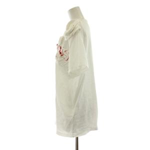 VALENTINO ローズブロッサム ロゴプリントTシャツ 3Dフラワー XS ホワイト WB3MG13U6HF