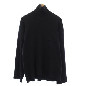 TURTLE-NECK SILK NEP RIBED TOPS ニット セーター 長袖 40 黒 242OJ-CT06