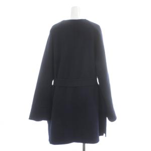Spick&Span コート ウール 38 紺 ネイビー ノーカラー 長袖 無地 24020200207040 /GP