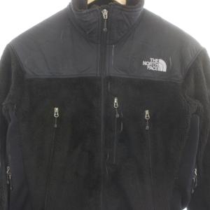THE NORTH FACE フリースジャケット 上着 M 黒 ブラック 長袖 ロゴ刺繍 ジップアップ NA61201 /GP
