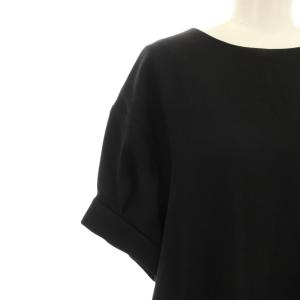 theory luxe ワンピース 36 黒 ブラック 無地 半袖 ロング丈 7105572 /JP