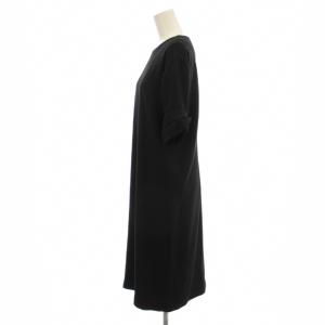 theory luxe ワンピース 36 黒 ブラック 無地 半袖 ロング丈 7105572 /JP