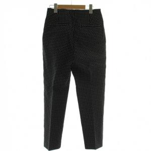 UNITED ARROWS テーパードパンツ 40 黒 ブラック 白 ホワイト ドット柄 クロップド丈 1514-202-5283