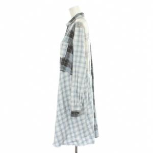 DIESEL シャツワンピース F 水色 チェック柄 長袖 /GP
