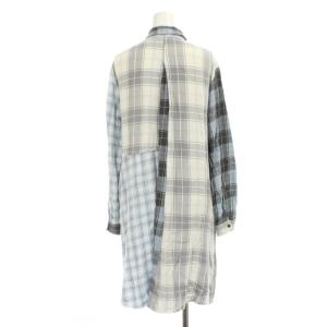 DIESEL シャツワンピース F 水色 チェック柄 長袖 /GP