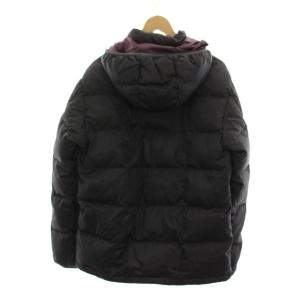 Eddie Bauer EddieBauer ダウンジャケット S 黒 ブラック 紫 パープル 無地 フード付き 長袖 リバーシブル /LP