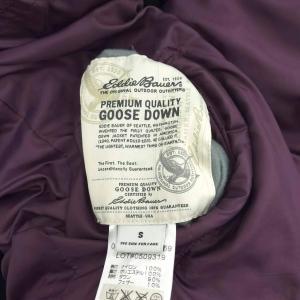 Eddie Bauer EddieBauer ダウンジャケット S 黒 ブラック 紫 パープル 無地 フード付き 長袖 リバーシブル /LP