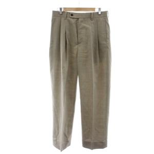 25SS ハルトツイル 2タックワイドストレートパンツ スラックス ウール S ベージュ 63-04-51-04004