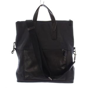 Manhattan foldover tote ショルダーバッグ トートバッグ 2WAY レザー ブラック