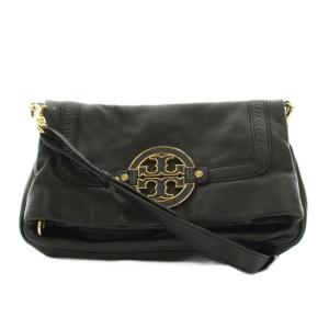 ショルダーバッグ フラップ レザー 黒 ブラック ロゴ金具 /YM