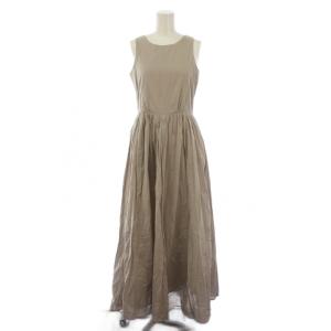 夏のレディのドレス ワンピース ロング ノースリーブ 38 ベージュ 3211234005 /BM