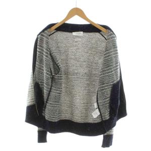 THOM BROWNE ニットジャケット ジップアップ ウール 1 ネイビー アイボリー MKJ003A00015