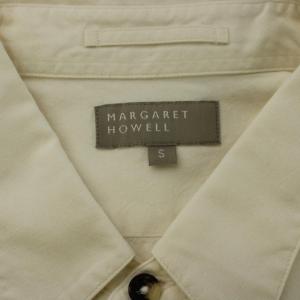 MARGARET HOWELL シャツ S 白 ホワイト 長袖 レギュラーカラー パッチポケット /DU