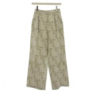 22SS ジャガードワイドパンツ 0 緑 グリーン タック入り /KG