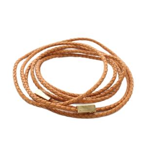 サンチュール VVNトレセ ベルト レザー 編み込み 茶色 ブラウン M67302 /YM OH