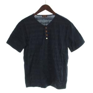 ヘンリーネック半袖Tシャツ M 紺 ネイビー /AP