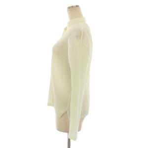 PLEATS PLEASE ISSEY MIYAKE イッセイミヤケ シャツ ブラウス バンドカラー 長袖 プリーツ シアー タグ付き 3 ライトグリーン PP91-JJ492-5