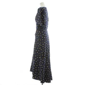 kate spade new york Dainty Bloom Wrap Dress ラップワンピース ロング 半袖 2 紺 ネイビー 花柄