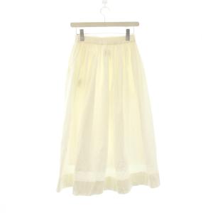 UNITED ARROWS フレアスカート 36 白 ロング丈 ドローストリングウエスト 無地 サイドポケット /JP