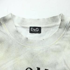D&G Tシャツ カットソー XL グレー 半袖 プリント柄 ラウンドネック /GG