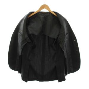 CORNELIANI シングルスーツ セットアップ 上下 テーラードジャケット パンツ ウール 46 黒 ブラック /YM