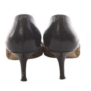 JIMMY CHOO パンプス ポインテッドトゥ ヒール ヒョウ柄 レオパード 切替 36.5 ベージュ 黒 ブラック /AN47