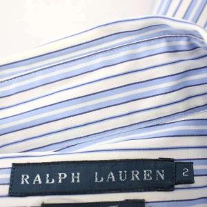 RALPH LAUREN シャツ ブラウス 長袖 ストライプ柄 2 水色 ライトブルー 2C00430 /G