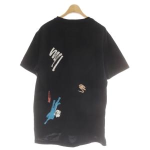 PAUL SMITH Tシャツ L 黒 ブラック 抽象柄 半袖 ラウンドネック /AU