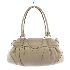 Salvatore Ferragamo ガンチーニ ハンドバッグ レザー アイボリー /AN6 OH