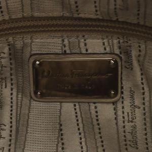Salvatore Ferragamo ガンチーニ ハンドバッグ レザー アイボリー /AN6 OH