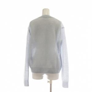 Plage 22AW ニット セーター シルク混 青 ブルー 薄手 ラウンドネック 長袖 /AU