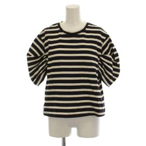 25AW ボリュームスリーブTシャツ 黒 ブラック 白 ホワイト ボーダー柄 半袖 /LP