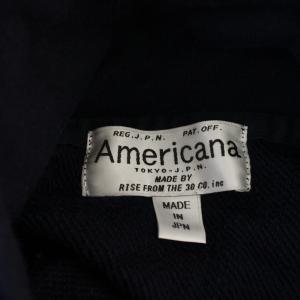 AMERICANA スウェット トレーナー プルオーバー 長袖 ハーフジップ ハイネック ネイビー /BM
