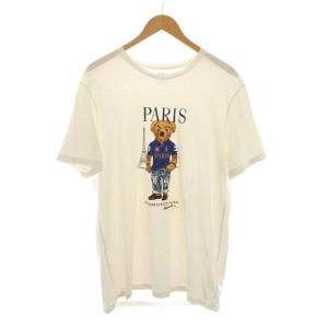CUSTOM SLIM FIT ポロベア Tシャツ カットソー L 白 ホワイト 半袖 クルーネック /YM