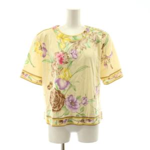 カットソー Tシャツ 半袖 花柄 プリント LL ライトベージュ 0339136 /KU