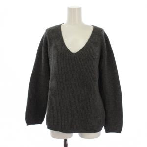 ニット セーター 長袖 Vネック ウール カシミヤ シルク F グレー 589-6263005 /BM