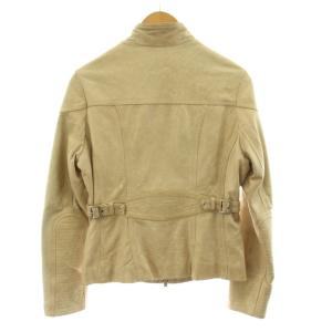 Schott ライダースジャケット レザージャケット ジップアップ XS ベージュ /KU