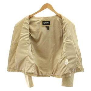 Schott ライダースジャケット レザージャケット ジップアップ XS ベージュ /KU